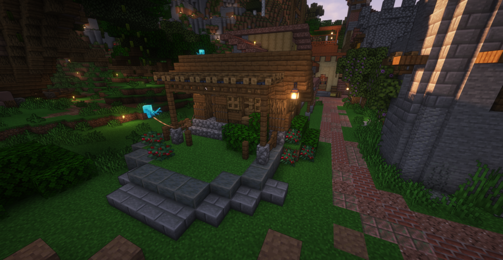 My starter shack, next to the iron farm.